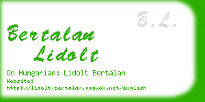 bertalan lidolt business card